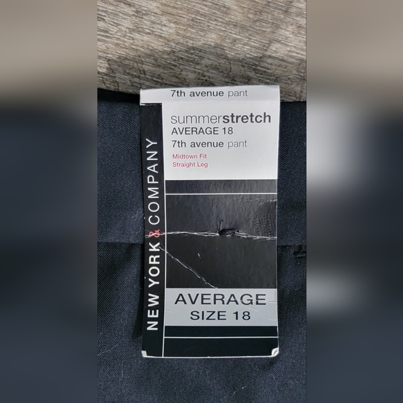 Vintg Y2K New York & Co. 7th Ave. Straight Leg Pant Women's 18 Black Lightweight - Picture 7 of 15